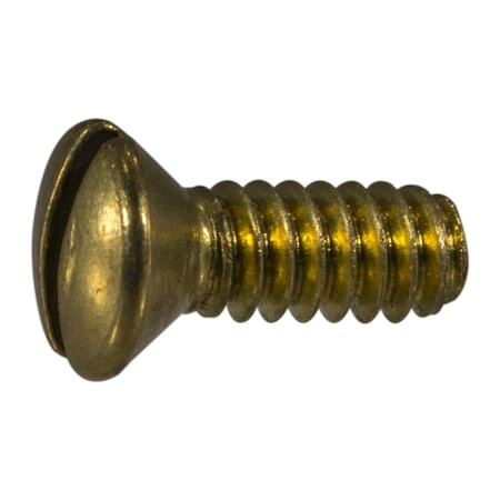 Midwest Fastener #6-32 x 3/8 in Slotted Oval Machine Screw, Plain Brass, 48 PK 61585